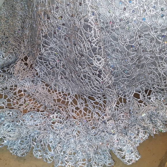 "HEIRESS" Silver Sequin Crystal Lace Wedding Ballgown Set - Picture 8 of 17